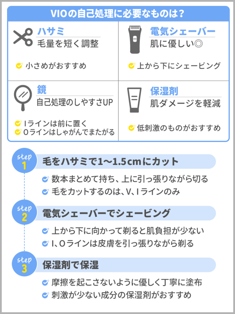 VIO脱毛の事前シェービング：電気シェーバーで自己処理する